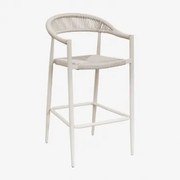 Pack Van 4 Hoge Tuinkrukken 75 Cm Van Aluminium En Synthetisch Riet Amatria Tapioca Beige - Sklum