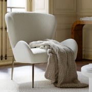 Dan-Form Glam Lounge Stoel Witte Boucle Stof