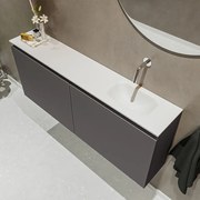 Mondiaz Ture 120cm toiletmeubel dark grey met wastafel talc rechts geen kraangat