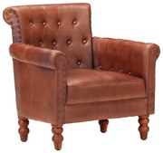 vidaXL Fauteuil echt geitenleer bruin