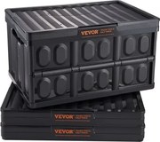 VEVOR Set van 3 45L Professionele Vouwdozen van PP Transportdoos met Deksel Vouwbare Opbergdoos met Handvat Stapelbare Dozen Opbergdoos Vouwdozen Stapelbare Dozen voor Opslag &amp; Transport