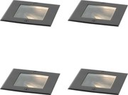 Set van 4 moderne grondspots zwart verstelbaar IP65 - Oneon