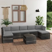 vidaXL 8-delige Loungeset met kussens pallet massief grenenhout