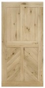 Houten Schuifdeur Eiken Chevron 210x100 Onbehandeld - Zwart - Incl. Rails