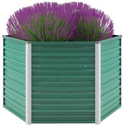 vidaXL Plantenbak verhoogd 129x129x77 cm gegalvaniseerd staal groen