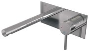 Brauer Chrome Edition Wastafelmengkraan inbouw - rechte uitloop links - hendel lang smal - afdekplaat - model A 1 - chroom 5-CE-004-S2