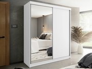 Kledingkast Dover 107, Wit, 200x200x62cm, 174 kg, Kledingkast deuren: Schuivend, Aantal planken: 9, Aantal planken: 9