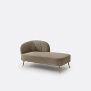 Longchair in fluweel, rechts, Leone