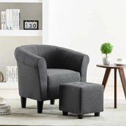 vidaXL Fauteuil stof donkergrijs