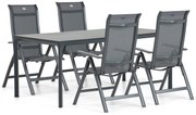 Tuinset 4 personen 180 cm Aluminium/textileen Grijs Hartman Alice/Cesar