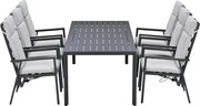 Garden Impressions Kasper tuinset 7-delig - tuintafel 220x93 cm donker grijs