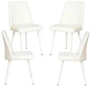 Pakket van 4 Vint kunstleren stoelen