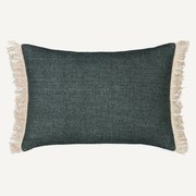 Kussenhoes met franjes in linnen, Taram