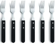 Amefa 6-delige Steakvorkenset zilverkleurig en zwart
