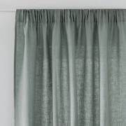 Schermgordijn van gewassen linnen, met gerimpelde bies en golf, ONEGA