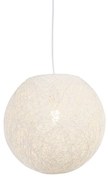 Landelijke hanglamp wit bol 35cm - Corda Design, Landelijk / Rustiek, Modern E27 rond Binnenverlichting Lamp