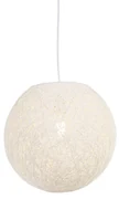 Landelijke hanglamp wit bol 35cm - Corda Design, Landelijk / Rustiek, Modern E27 rond Binnenverlichting Lamp