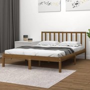 vidaXL Bedframe massief grenenhout honingbruin 200x200 cm