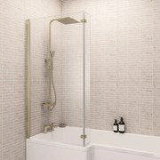 Eastbrook L-Shape badwand 85x140cm links messing geborsteld