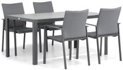 Tuinset 4 personen 160 cm Aluminium/textileen Grijs Lifestyle Garden Furniture Rome/Varano
