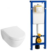 Villeroy & Boch Subway 2.0 toiletset met luxe zitting, Wisa reservoir en Argos Wit Knop 0124005/0124060/0704406/