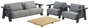 4 Seasons Outdoor Iconic loungeset met Metropolitan salontafel SALE  Loungeset    antraciet weerbestendig