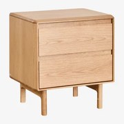 Rechthoekig Nachtkastje 50x40 Cm Van Treveris Hout Eikenhout - Sklum