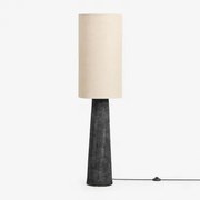 Loana Vloerlamp Van Linnen En Glasvezel Zwart - Sklum