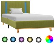 vidaXL Bedframe met LED stof groen 90x200 cm