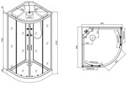 Badstuber TC07 complete douchecabine 90x90x215cm