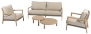 Julia stoel bank loungeset 5 delig brushed teak 4 Seasons Outdoor