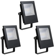 Set 3 stuks Led Floodlight Zwart