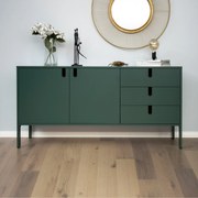 Tenzo Uno Modern Dressoir Met Lades Groen - 171x46x86cm.