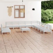 vidaXL 12-delige Loungeset massief grenenhout wit