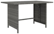 vidaXL Tuintafel 110x70x65 cm poly rattan grijs