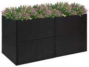 vidaXL Plantenbak 157x80x80 cm poly rattan zwart