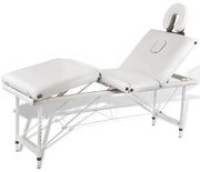 vidaXL Massagetafel inklapbaar met aluminium frame (vier delen / crèmewit)