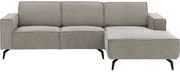 Goossens Hoekbank Hercules grijs, microvezel, 2-zits, modern design met chaise longue rechts