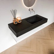 Zaro Alan badmeubel 110cm met planchet talc en vrijhangende wastafel cloud rechts zonder kraangat urban