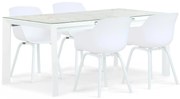 Tuinset 4 personen 180 cm Kunststof Wit Lifestyle Garden Furniture Salina/Alicante