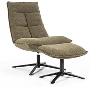 Eleonora Marcus Fauteuil Met Voetenbank Groen Boucle