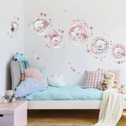 INSPIO Muurstickers - Beertjes met een naam in roze kleur