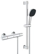 GROHE Precision Trend QuickFix Doucheset - douchekraan thermostatisch - met koppelingen - met glijstangset - 60cm - met handdouche - 3 straalsoorten - chroom 34237003