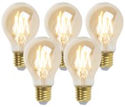 Set van 5 E27 dimbare LED lampen goldline 5W 380 lm 2200K