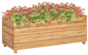 vidaXL Plantenbak verhoogd 100x40x38 cm gerecycled teakhout en staal