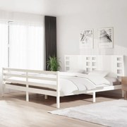 vidaXL Bedframe massief grenenhout wit 200x200 cm