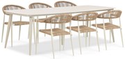 Tuinset 6 personen 240 cm Aluminium/rope Taupe Lifestyle Garden Furniture Granada/Vienna