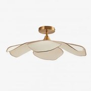 Benavid Plafondlamp Ø75 Cm & Linnen En Rustiek Katoen Beige – Linnen - Bruin - Tarwe - Sklum