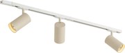 Modern railsysteem met 3 spots wit met beige 1-fase GU10 70mm - Iconic Jeana Luxe
