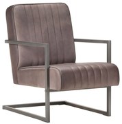 vidaXL Fauteuil echt leer verweerd bruin